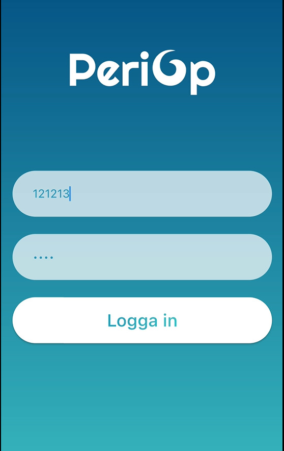 Periop Login Screen